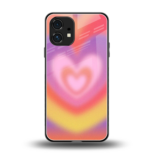 Y2K Rainbow Hearts back phone cover | glass case for nothing phone 1