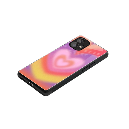 Y2K Rainbow Hearts stylish phone case for nothing phone 1 | glossy glass and slim fit