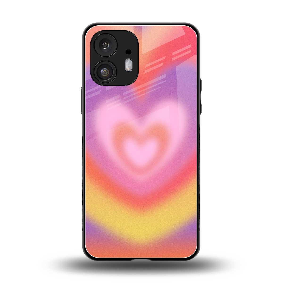Y2K Rainbow Hearts back phone cover | glass case for nothing phone 2