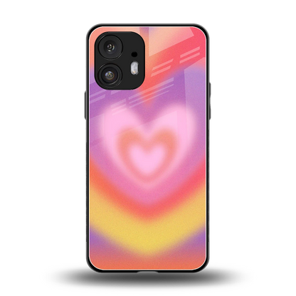 Y2K Rainbow Hearts back phone cover | glass case for nothing phone 2