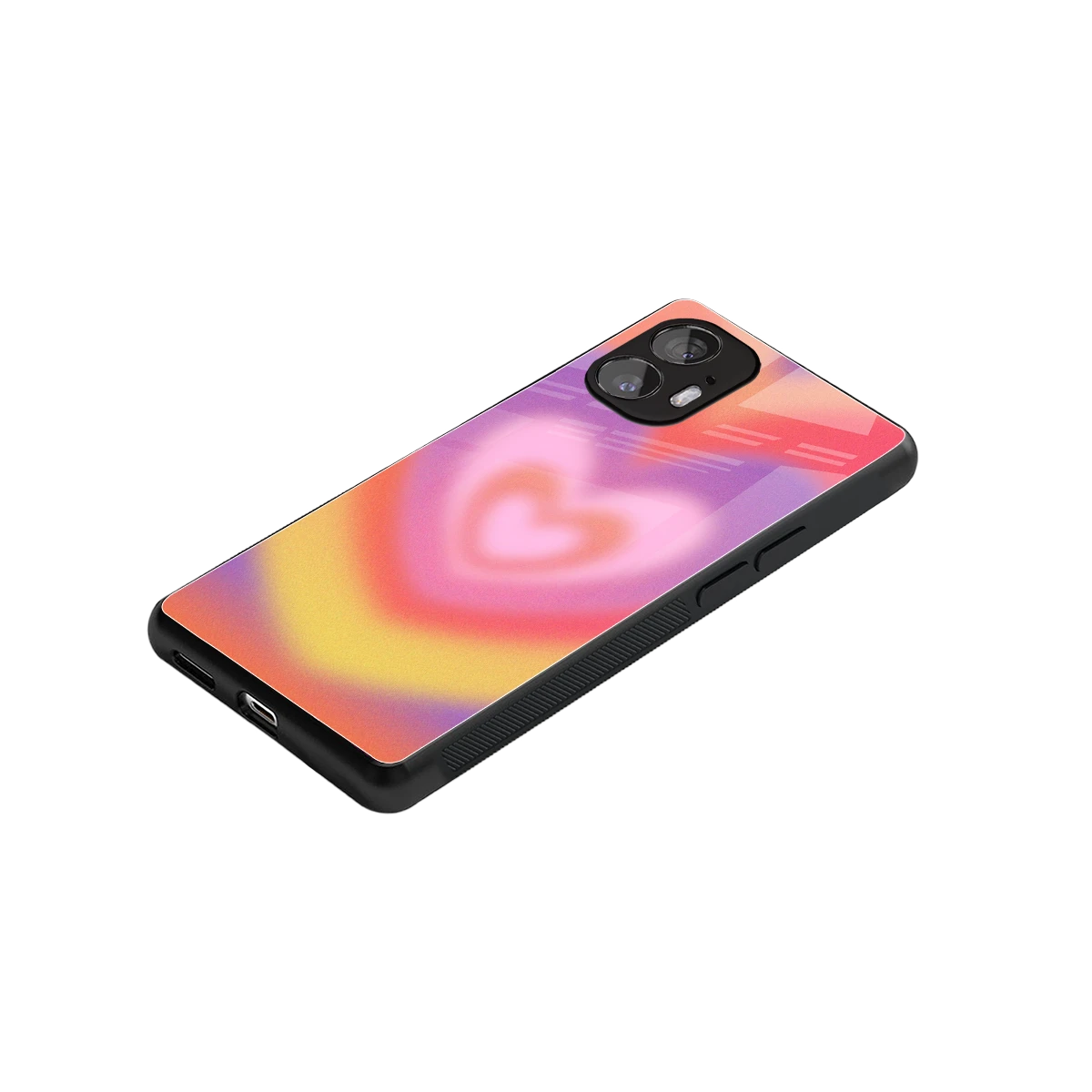 Y2K Rainbow Hearts stylish phone case for nothing phone 2 | glossy glass and slim fit