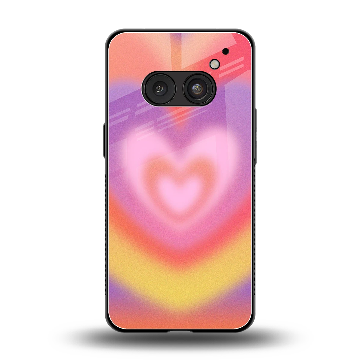 Y2K Rainbow Hearts back phone cover | glass case for nothing phone 2a plus