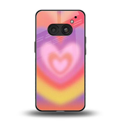 Y2K Rainbow Hearts back phone cover | glass case for nothing phone 2a plus