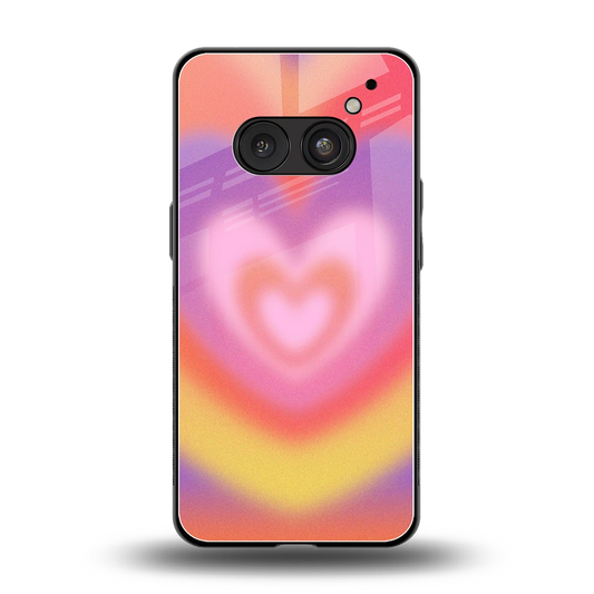 Y2K Rainbow Hearts back phone cover | glass case for nothing phone 2a plus