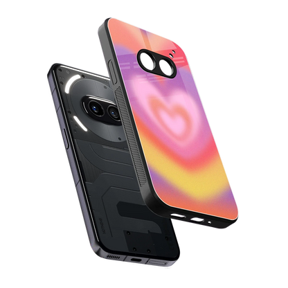 Y2K Rainbow Hearts sleek nothing phone 2a plus cover with tempered glass back and TPU edges