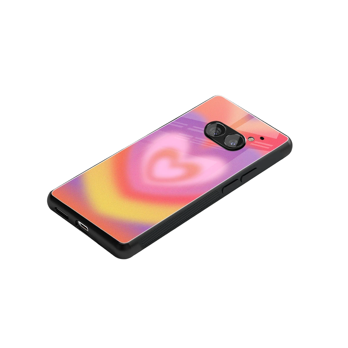 Y2K Rainbow Hearts stylish phone case for nothing phone 2a | glossy glass and slim fit
