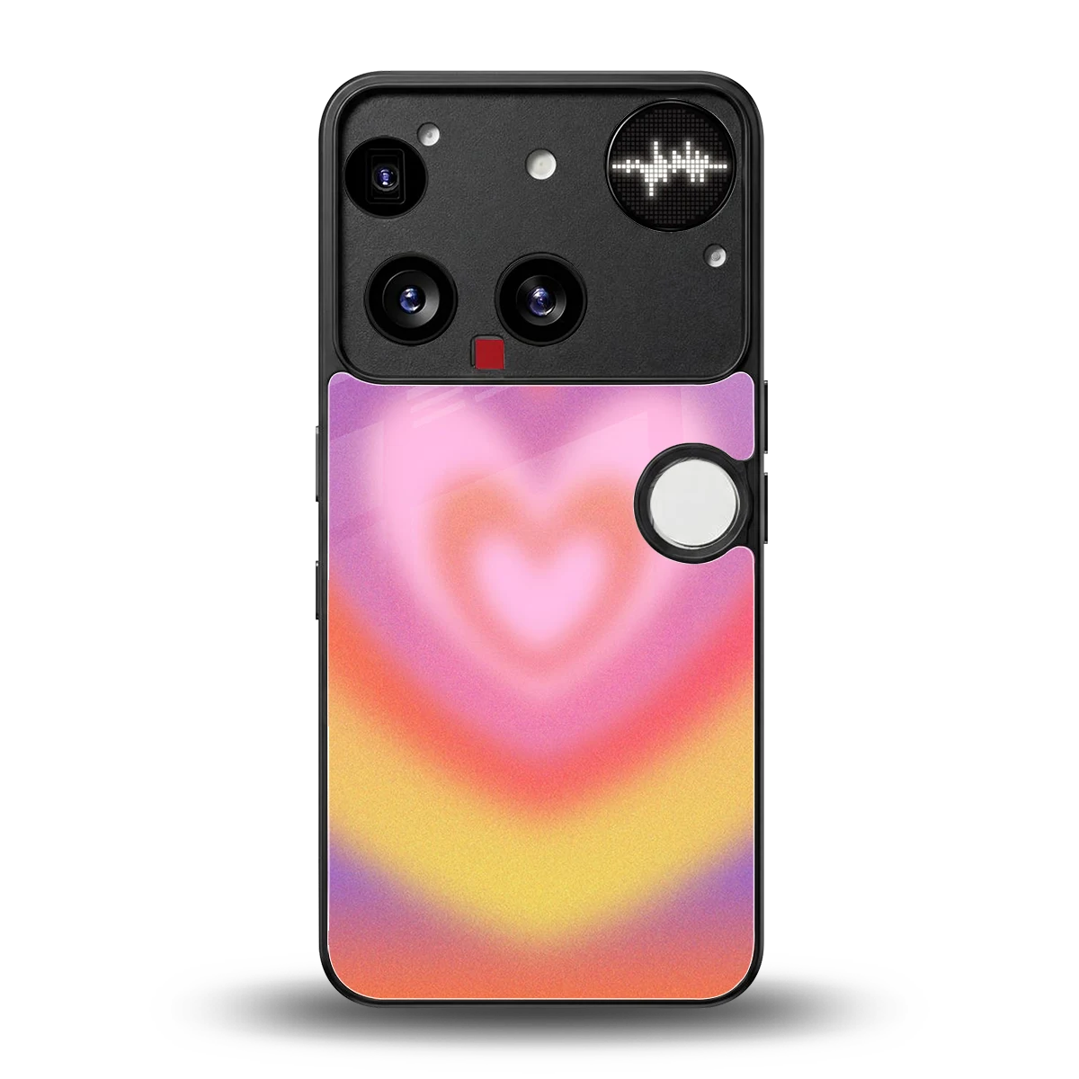 Y2K Rainbow Hearts back phone cover | glass case for nothing phone 3