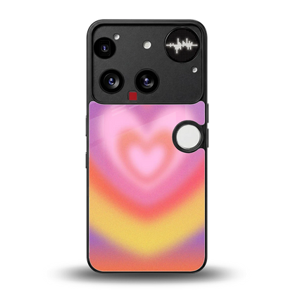 Y2K Rainbow Hearts back phone cover | glass case for nothing phone 3