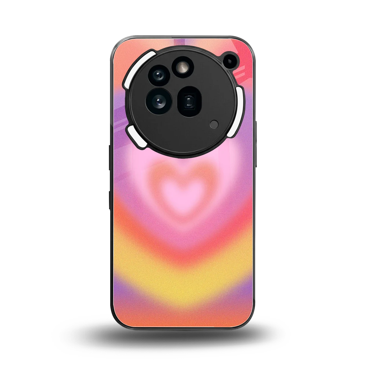 Y2K Rainbow Hearts back phone cover | glass case for nothing phone 3a pro