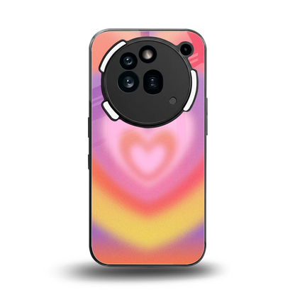 Y2K Rainbow Hearts back phone cover | glass case for nothing phone 3a pro