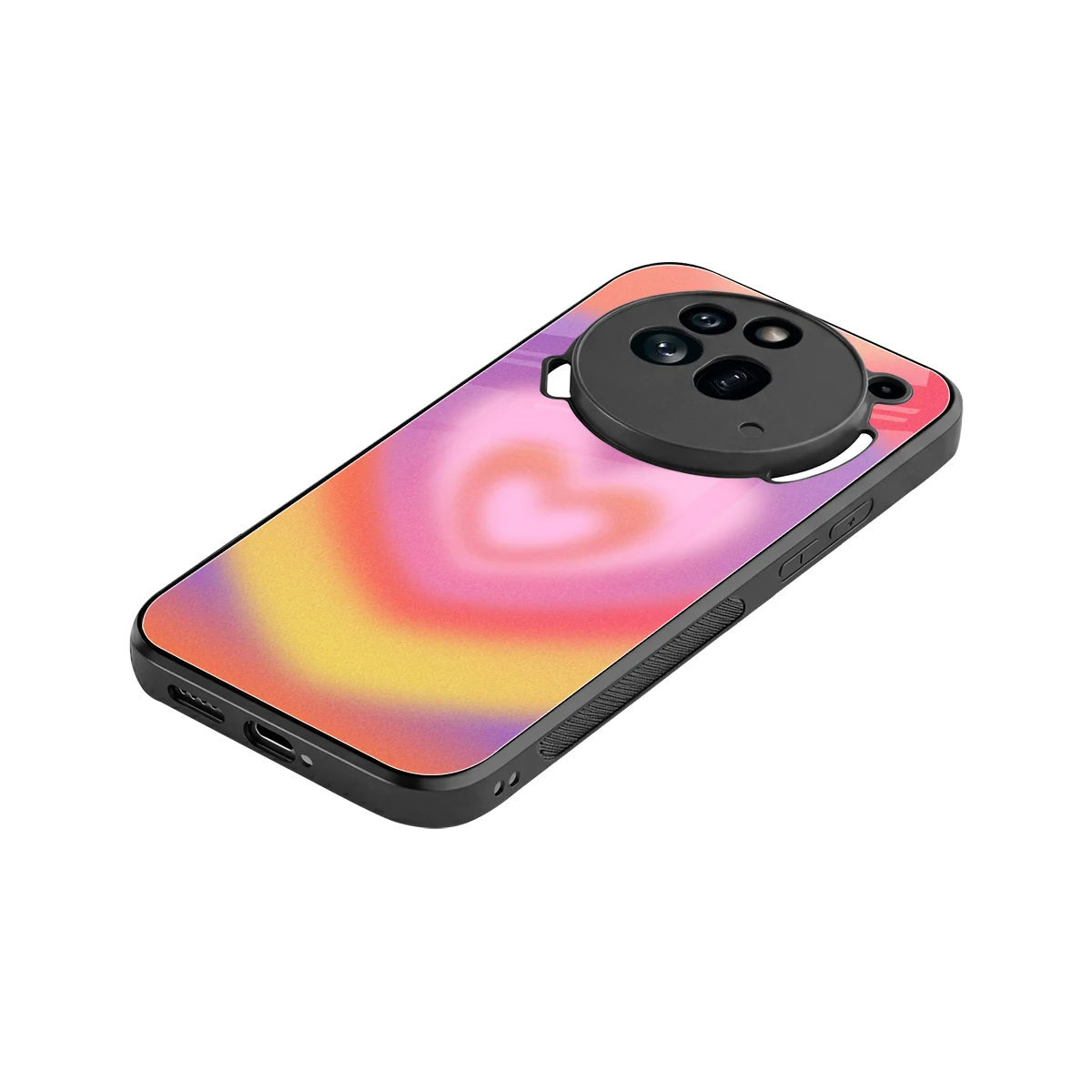 Y2K Rainbow Hearts stylish phone case for nothing phone 3a pro | glossy glass and slim fit