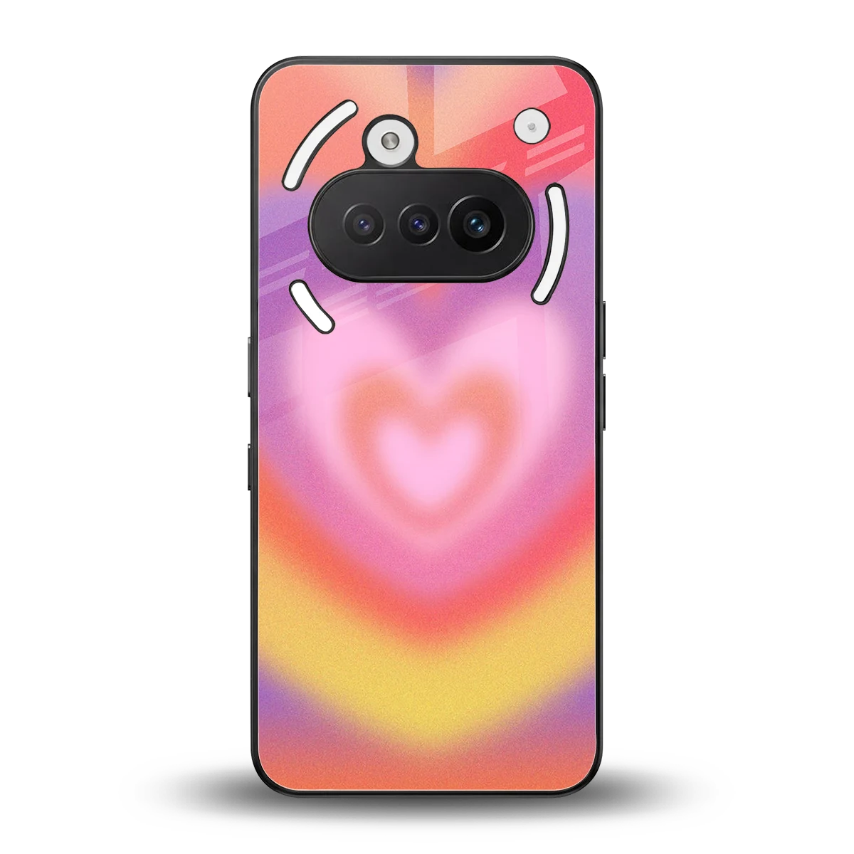 Y2K Rainbow Hearts back phone cover | glass case for nothing phone 3a