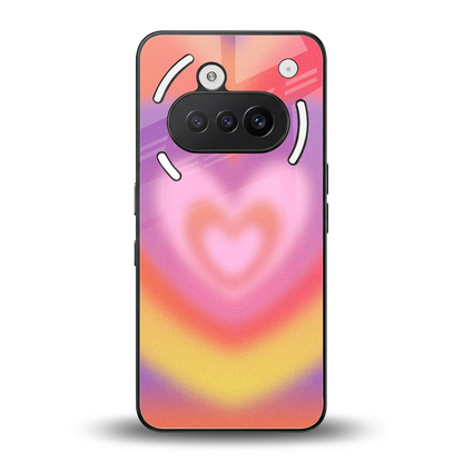 Y2K Rainbow Hearts back phone cover | glass case for nothing phone 3a