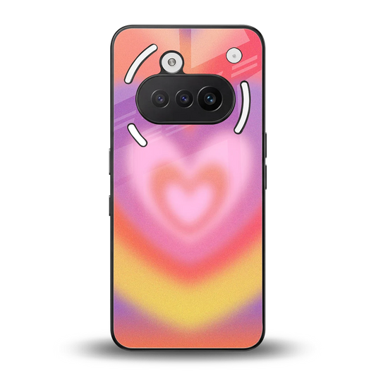 Y2K Rainbow Hearts back phone cover | glass case for nothing phone 3a