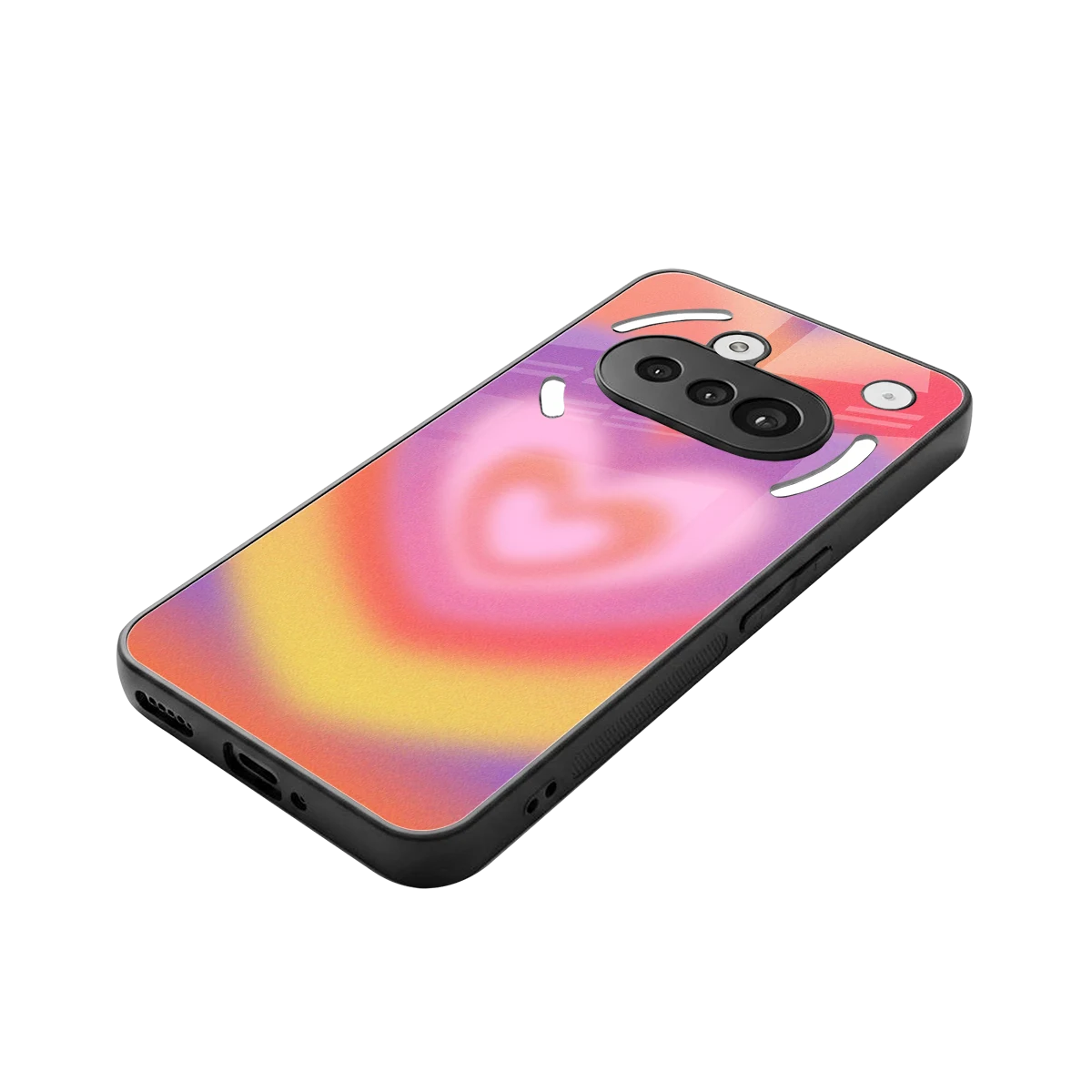 Y2K Rainbow Hearts stylish phone case for nothing phone 3a | glossy glass and slim fit