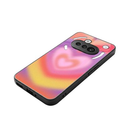 Y2K Rainbow Hearts stylish phone case for nothing phone 3a | glossy glass and slim fit