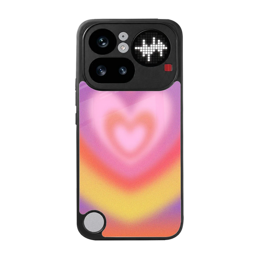 Y2K Rainbow Hearts back phone cover | glass case for nothing phone 4a pro
