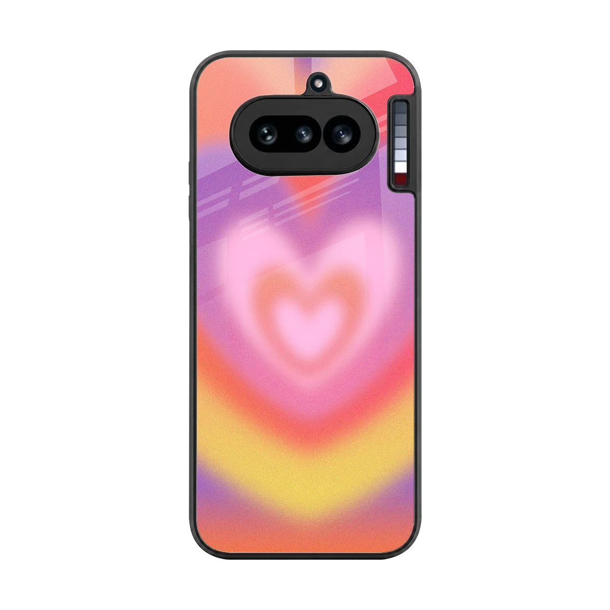 Y2K Rainbow Hearts back phone cover | glass case for nothing phone 4a