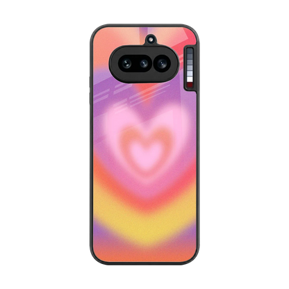 Y2K Rainbow Hearts back phone cover | glass case for nothing phone 4a
