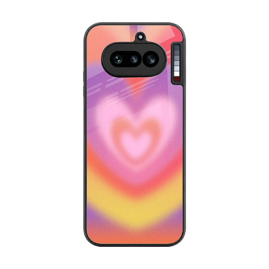 Y2K Rainbow Hearts back phone cover | glass case for nothing phone 4a