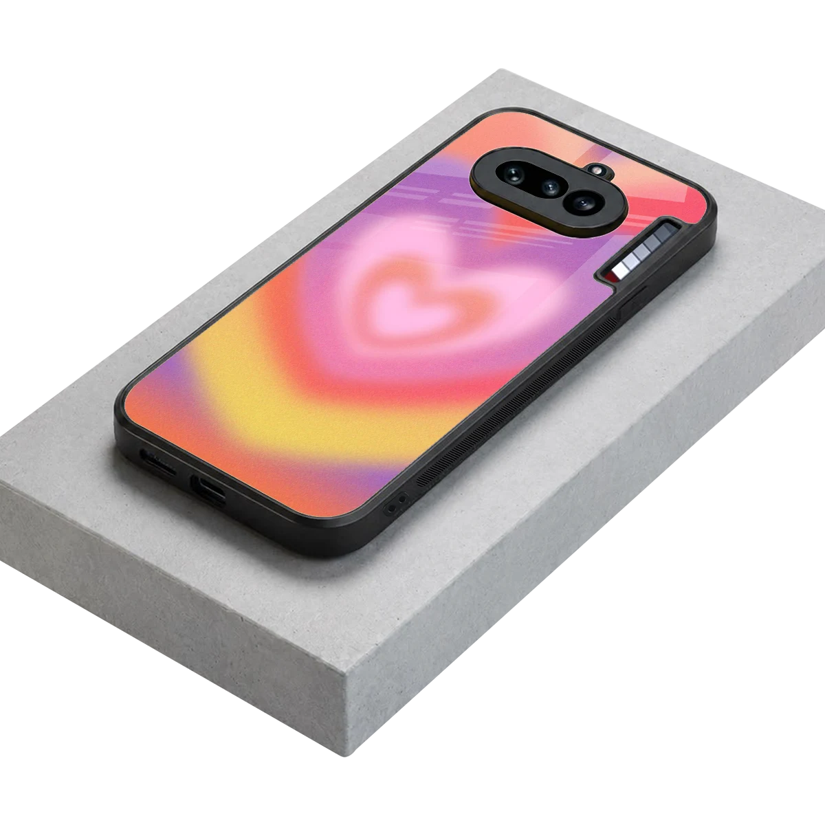Y2K Rainbow Hearts stylish phone case for nothing phone 4a | glossy glass and slim fit