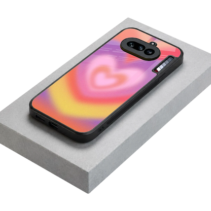 Y2K Rainbow Hearts stylish phone case for nothing phone 4a | glossy glass and slim fit