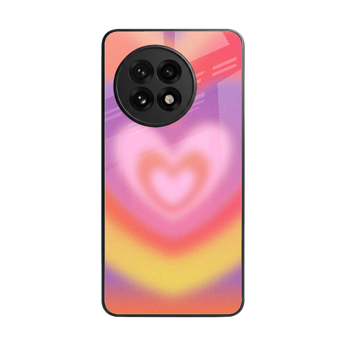 Y2K Rainbow Hearts back phone cover | glass case for oneplus 13r