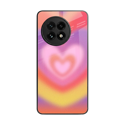 Y2K Rainbow Hearts back phone cover | glass case for oneplus 13r