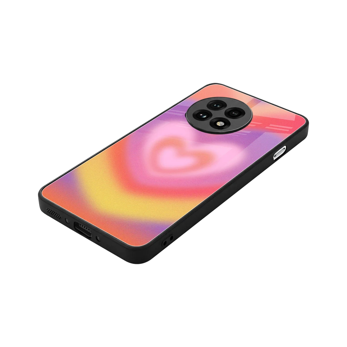 Y2K Rainbow Hearts stylish phone case for oneplus 13r | glossy glass and slim fit