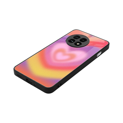 Y2K Rainbow Hearts stylish phone case for oneplus 13r | glossy glass and slim fit
