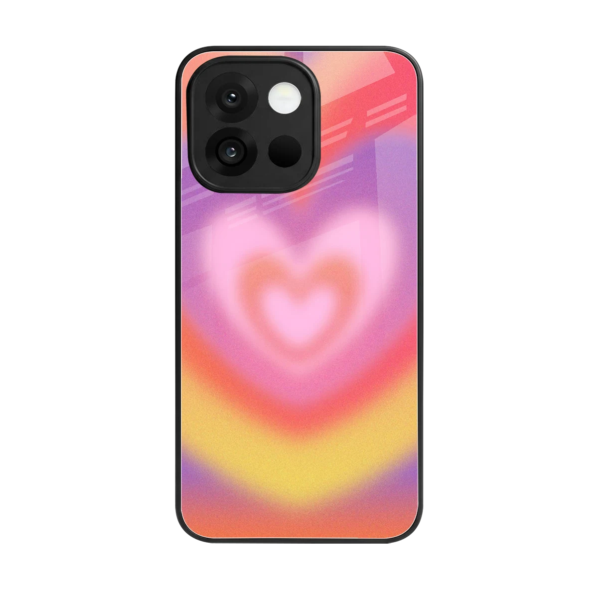 Y2K Rainbow Hearts back phone cover | glass case for oneplus 13s