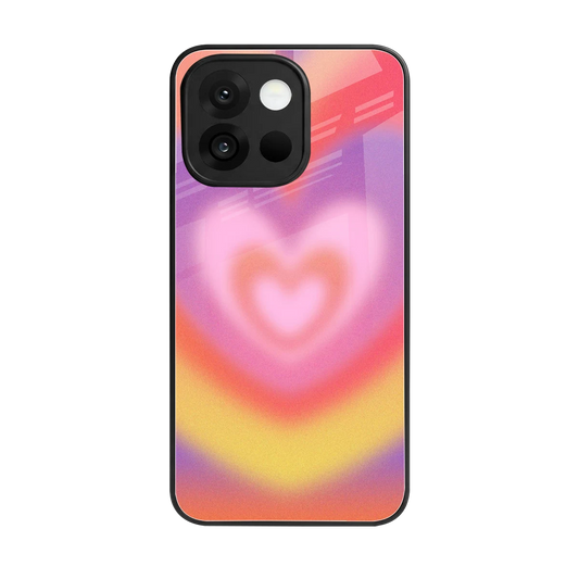 Y2K Rainbow Hearts back phone cover | glass case for oneplus 13s