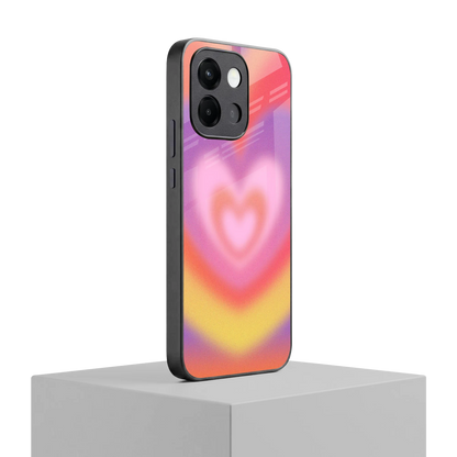 Y2K Rainbow Hearts oneplus 13s mobile cover | shockproof glass phone case