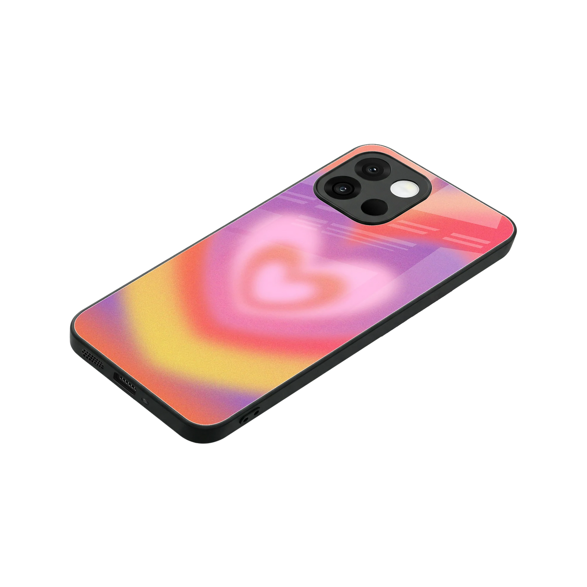 Y2K Rainbow Hearts stylish phone case for oneplus 13s | glossy glass and slim fit