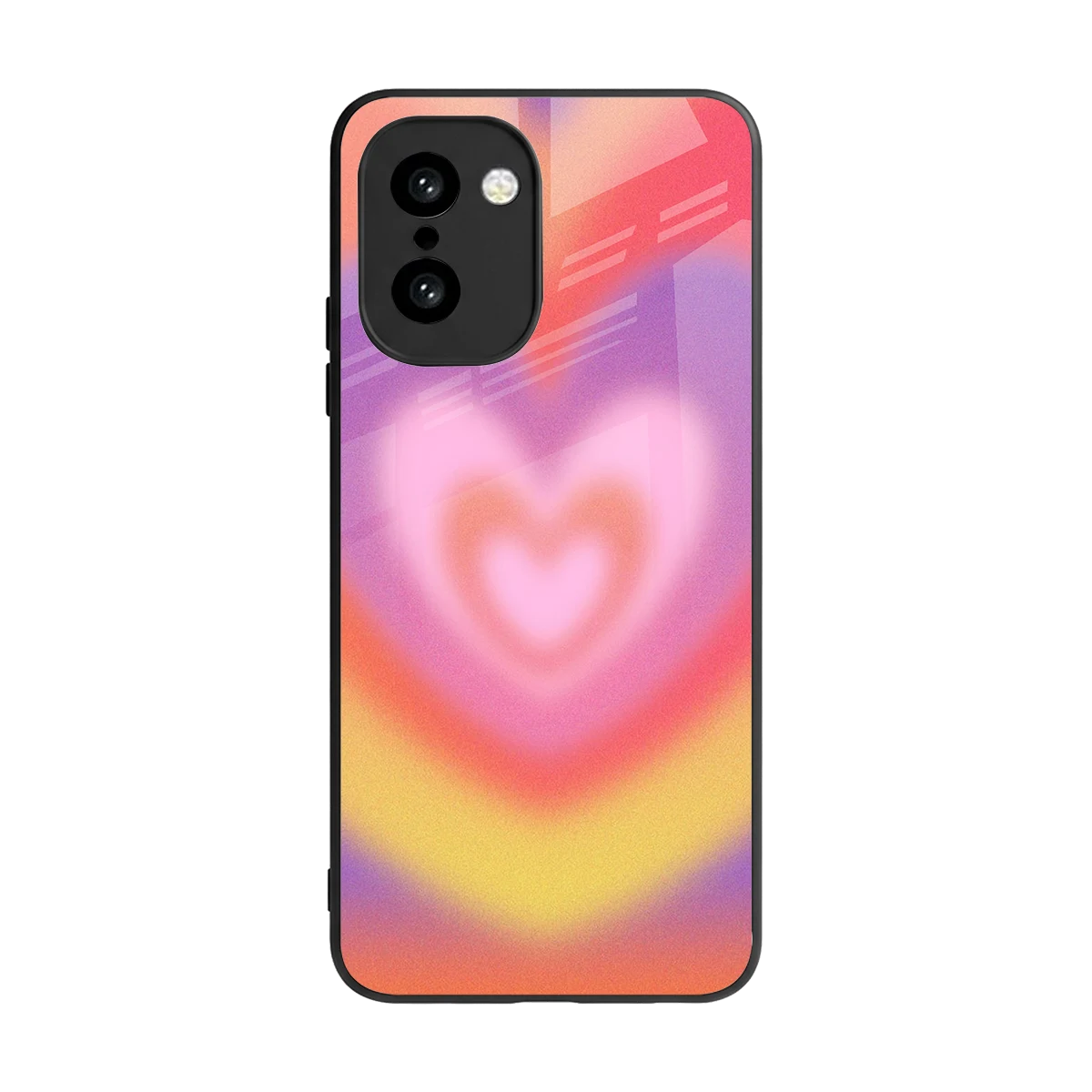 Y2K Rainbow Hearts back phone cover | glass case for oneplus 15r
