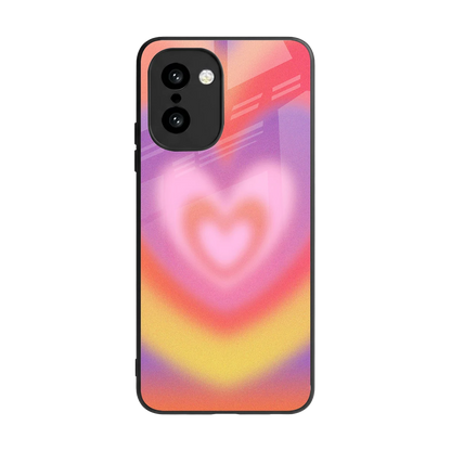 Y2K Rainbow Hearts back phone cover | glass case for oneplus 15r