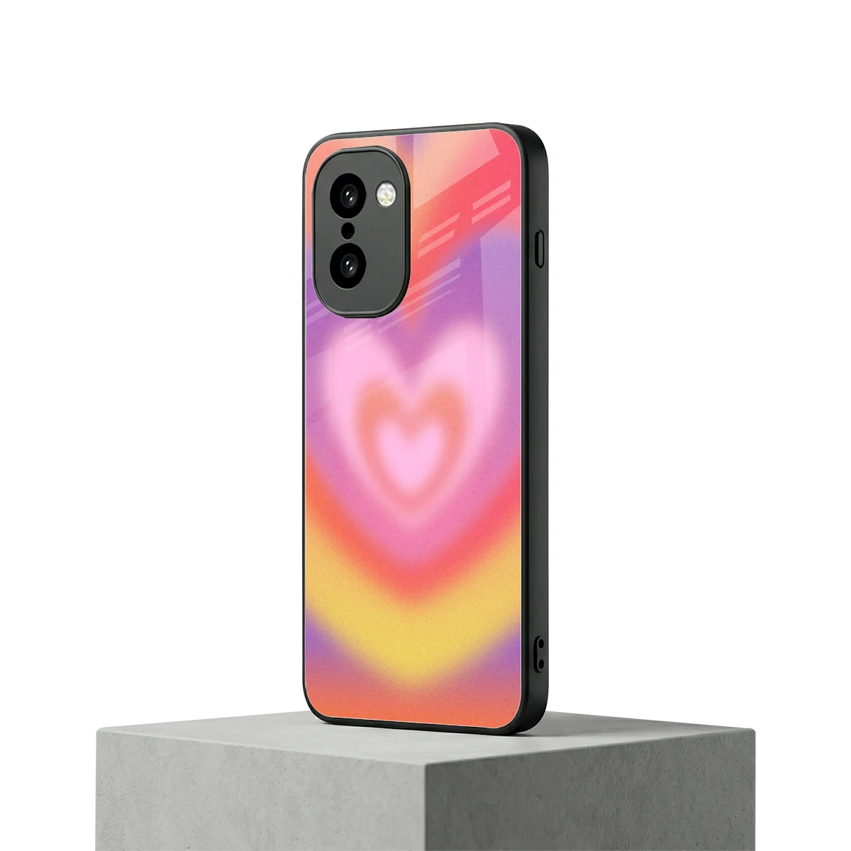 Y2K Rainbow Hearts oneplus 15r mobile cover | shockproof glass phone case