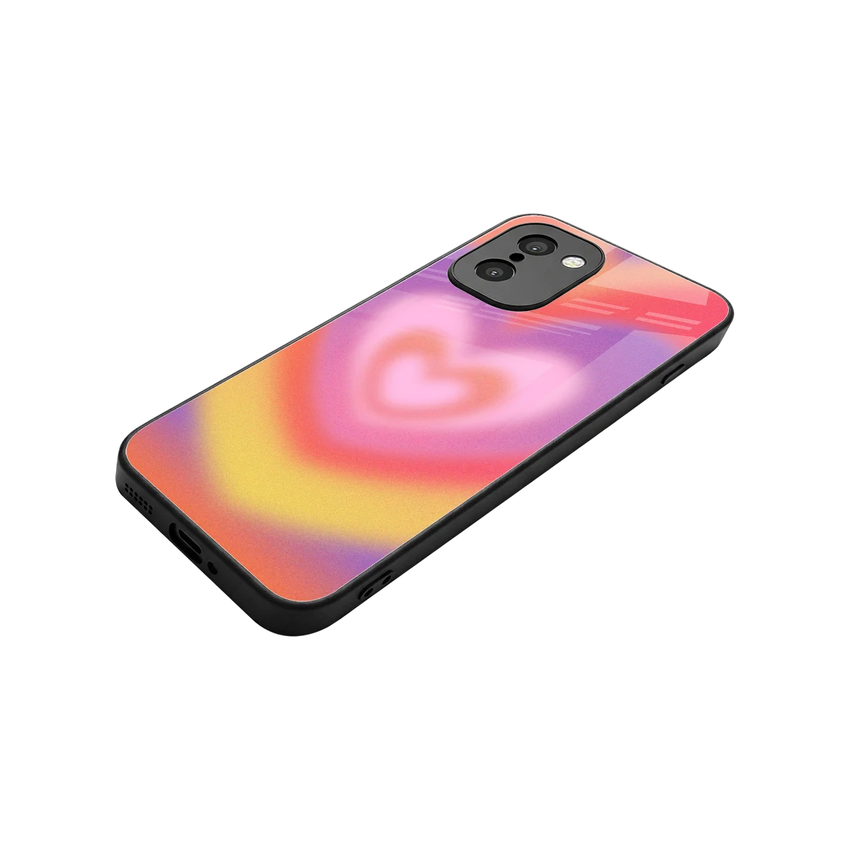 Y2K Rainbow Hearts stylish phone case for oneplus 15r | glossy glass and slim fit