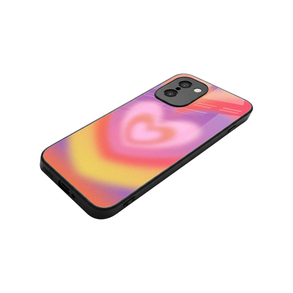 Y2K Rainbow Hearts stylish phone case for oneplus 15r | glossy glass and slim fit