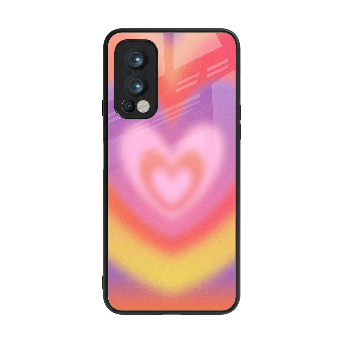 Y2K Rainbow Hearts back phone cover | glass case for oneplus nord 2