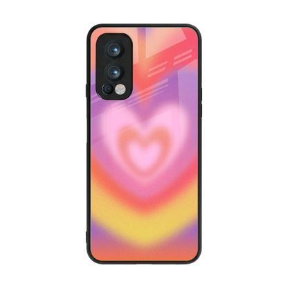Y2K Rainbow Hearts back phone cover | glass case for oneplus nord 2