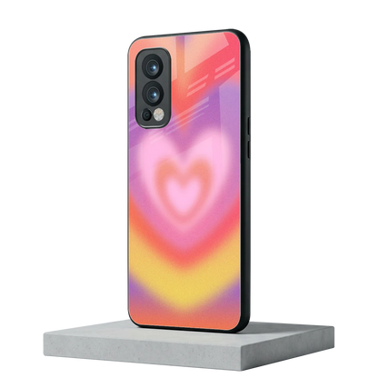Y2K Rainbow Hearts oneplus nord 2 mobile cover | shockproof glass phone case