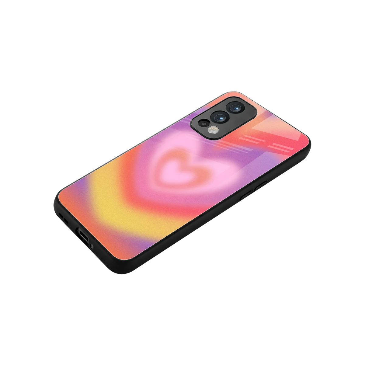 Y2K Rainbow Hearts stylish phone case for oneplus nord 2 | glossy glass and slim fit