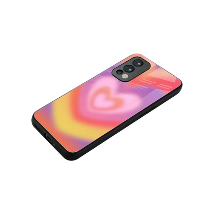 Y2K Rainbow Hearts stylish phone case for oneplus nord 2 | glossy glass and slim fit