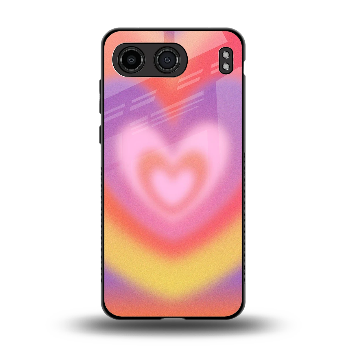 Y2K Rainbow Hearts back phone cover | glass case for oneplus nord 4