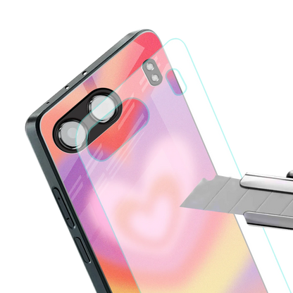 Y2K Rainbow Hearts stylish phone case for oneplus nord 4 | glossy glass and slim fit