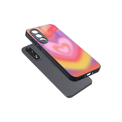 Y2K Rainbow Hearts sleek oneplus nord 5 cover with tempered glass back and TPU edges