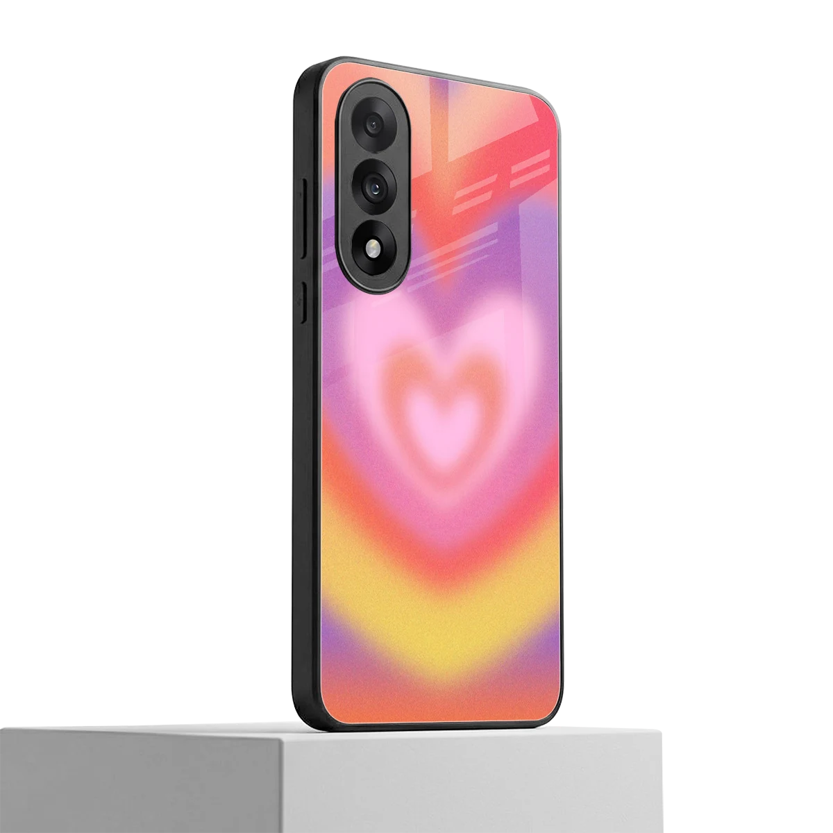 Y2K Rainbow Hearts oneplus nord 5 mobile cover | shockproof glass phone case