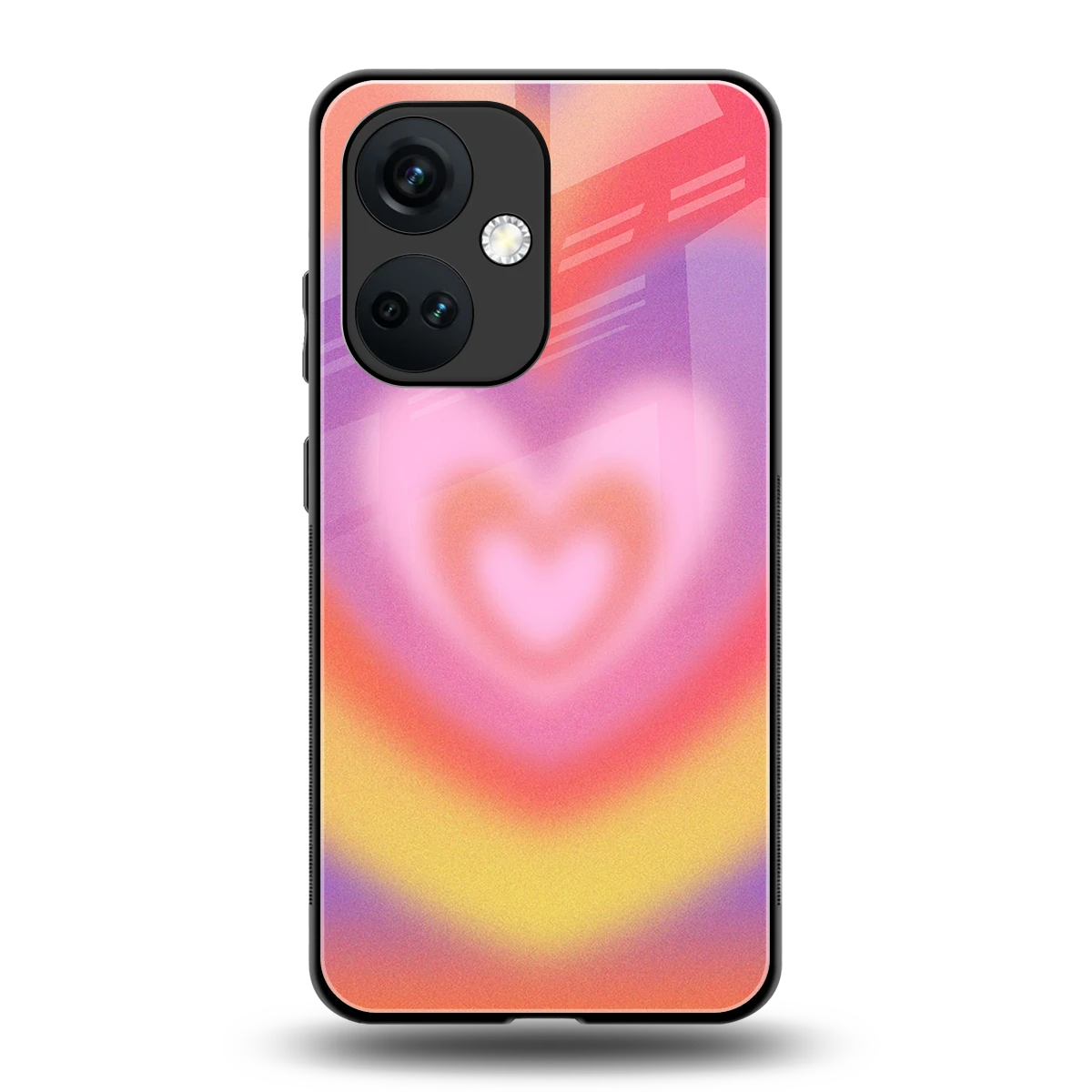 Y2K Rainbow Hearts back phone cover | glass case for oneplus nord ce 3