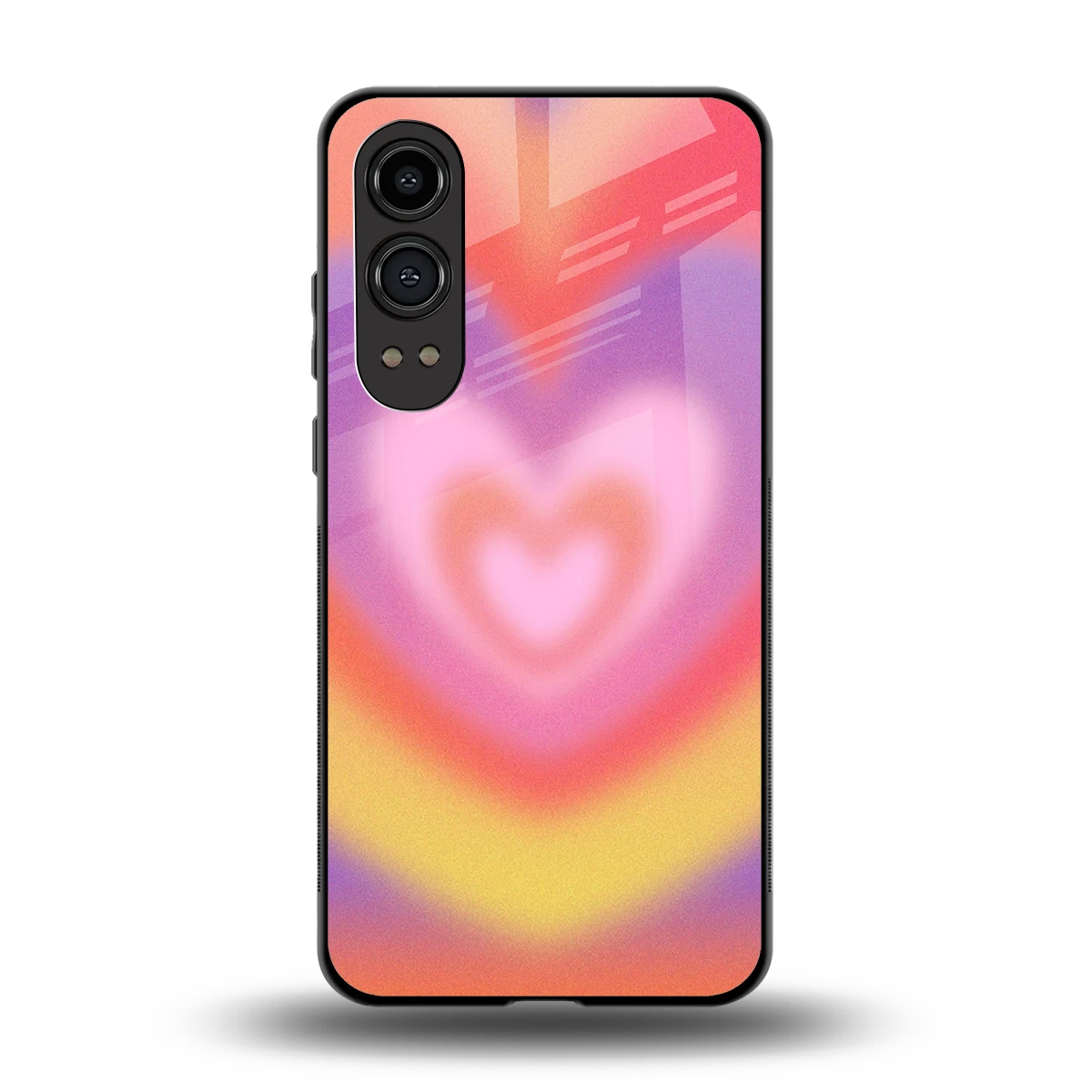 Y2K Rainbow Hearts back phone cover | glass case for oneplus nord ce 4 lite